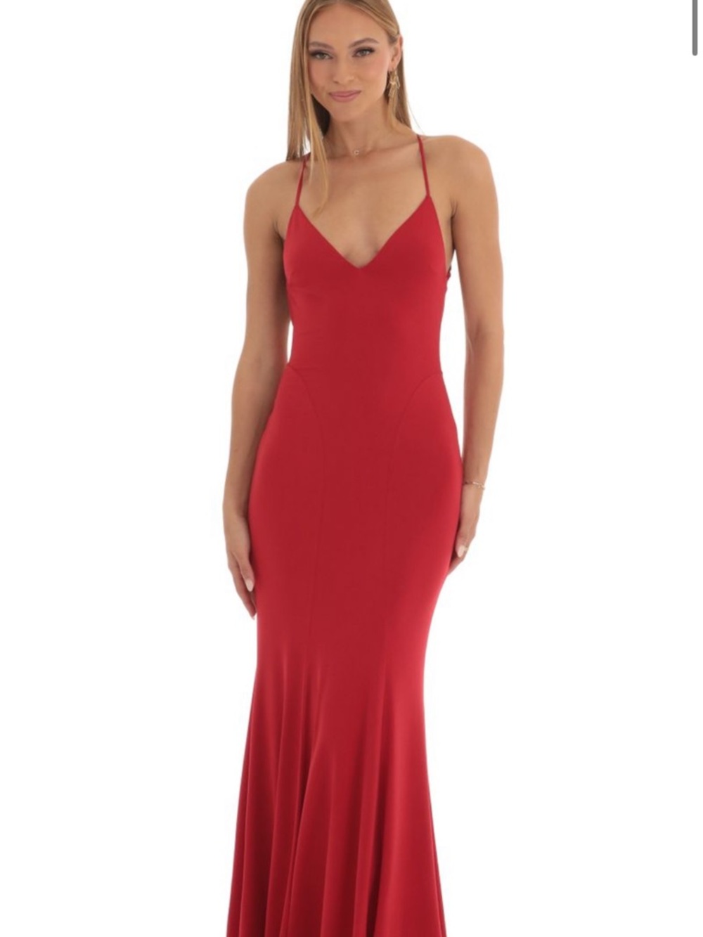 Lucy in the Sky Red Spaghetti-Strap Maxi Dress